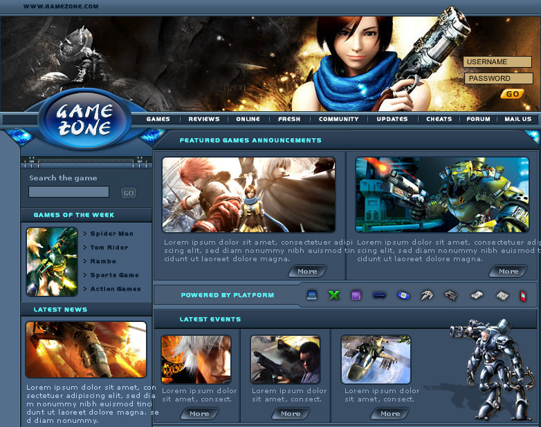 游戲網(wǎng)站設(shè)計